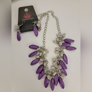 Paparazzi Purple and White Statement Necklace